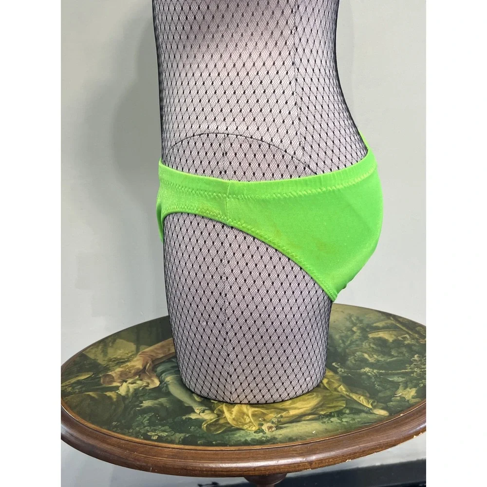 Vintage Hot Line Neon Green Men's Briefs Retro Swim Trunks Intimates Size S